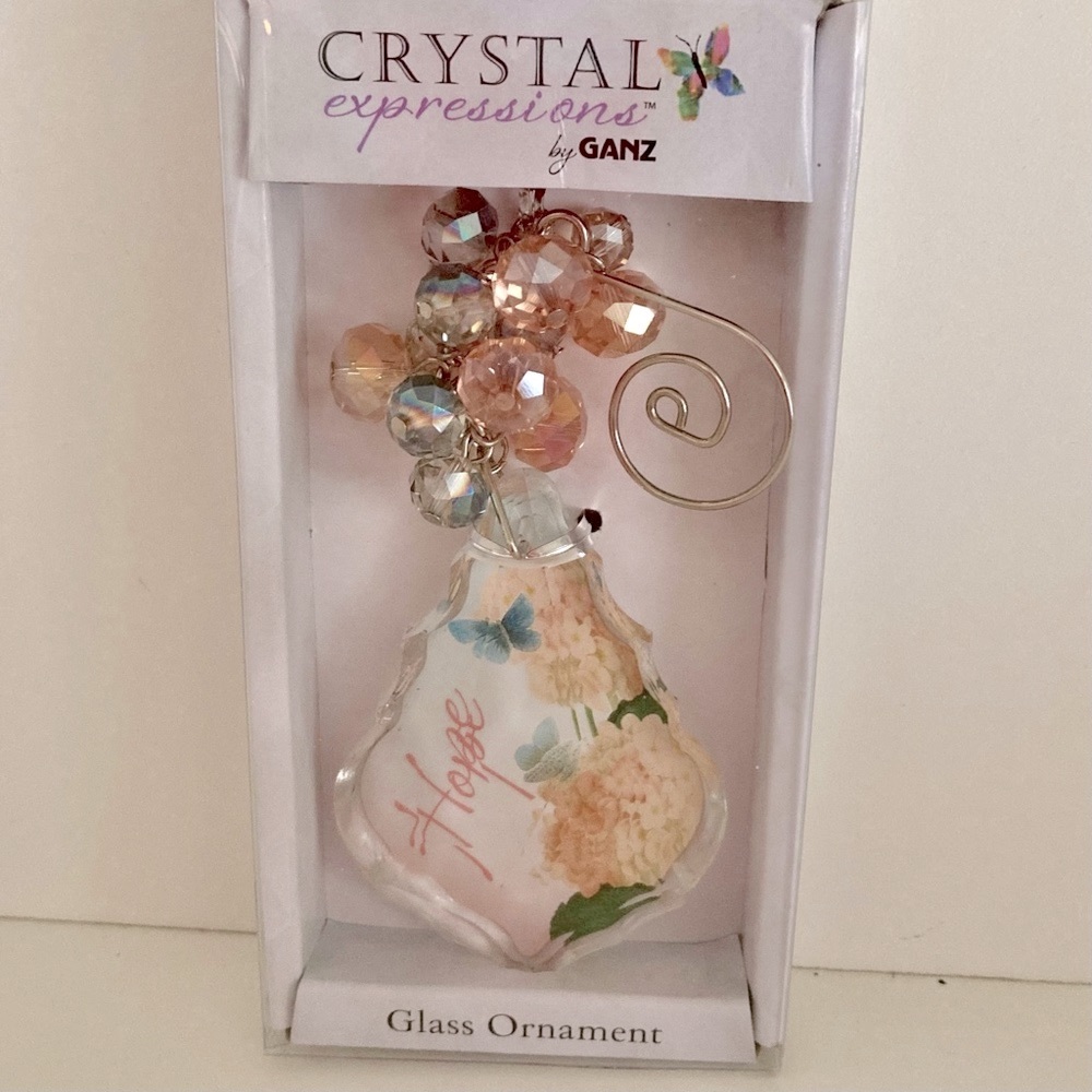 Gantz Crystal Expressions Inspirational Glass Ornament W/Crystal Beads “Hope”
